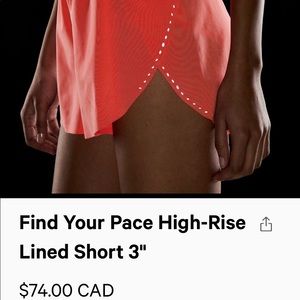 Find your pace high-rise 3 inch running shorts - SIZE 6, WORN ONCE